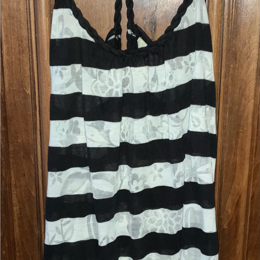 Black and White Striped Tank Top Derek Heart
